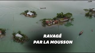 Le Bangladesh ravagé par la mousson un tiers du pays sous leau [upl. by Atinahs]