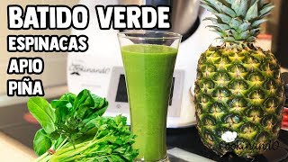 Batido SUSTITUTIVO de APIO ESPINACAS Y PIÑA para la CENA  SANO RÁPIDO Y DELICIOSO [upl. by Bunnie]