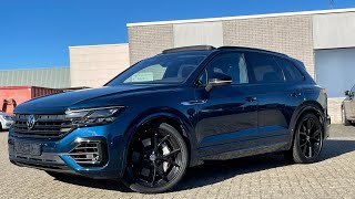 Volkswagen NEW Touareg R 2022 in 4K 462hp 22 inch Estoril MeloeBlue Walk around amp detail inside [upl. by Lethia]