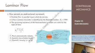 Continuum Mechanics – Ch10  Lecture 13 – Laminar and Turbulent Flows [upl. by Nagle]