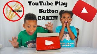 HOW TO MAKE A YOUTUBE PLAY BUTTON CAKE  GLUTEN FREE [upl. by Arahset158]