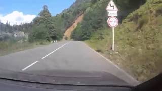 Driving on road to Mestia Svaneti Georgia [upl. by Wenonah]