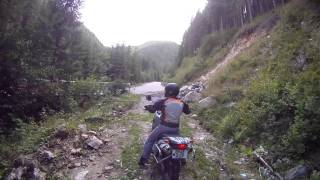 BMW F650 amp Honda Transalp Drivetest on Transalpina Road [upl. by Lessirg]