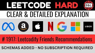 Leetcode HARD 1917  Leetcodify Friends Recommendations Explained by Everyday Data Science [upl. by Vasiliki]