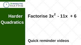 Factorise harder quadratic equations  GCSE maths level 7 [upl. by Idac]