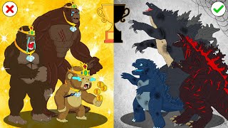 Rich Family vs Poor Family  Who Is The Winner  POOR BABY GODZILLA vs KONG LIFE [upl. by Witkin190]