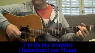 Indochine 3 nuits par semaine cover guitare voix 1985 [upl. by Auberbach]