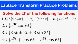 🔵28  Laplace Transforms Practice Problems 1 [upl. by Ahseia789]