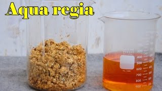 Gold Aqua regia dissolving Chloroauric acid gold refining recovery Pure gold precipitate [upl. by Urbannai285]