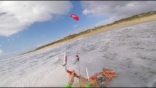 KITEBOARDING  JUMPING IN THE WAVES [upl. by Ralaigh]