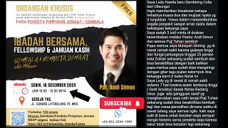 🔴 LIVE DOA KESAKSIAN KESEMBUHAN amp INFO UNDANGAN PASTOR ANDI BUAT PENDETA  GEMBALA JEMAAT SEKOTA MKS [upl. by Pius]