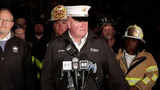 FDNY officials provide update on 3alarm brush fire in Manhattan [upl. by Sebastian788]