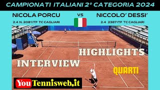 Niccolò Dessi vs Nicola Porcu Campionati italiani 2° categoria 2024 Quarti Tc Cagliari Highlights [upl. by Lasko]