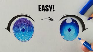 HOW TO COLOR ANIME EYES WITH CHEAP ART SUPPLIES [upl. by Aleihs936]