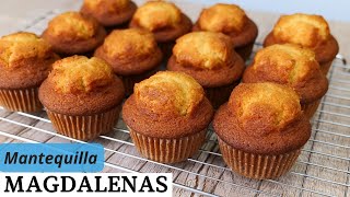 MAGDALENAS DE MANTEQUILLA 🧁 y todos mis trucos para conseguir un supercopete [upl. by Eiznikam]