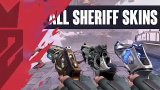 ALL SHERIFF SKINS  ANIMATIONS  VALORANT SHERIFF SKINS [upl. by Annahsal172]