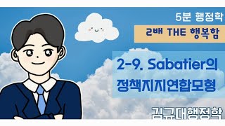 5분행정학 ☘️Theme29 Sabatier의 정책지지연합모형 김규대행정학 [upl. by Nylanaj]