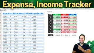 How to Make a Financial Excel Tracker  Budget Template  Income and Expense [upl. by Jutta]