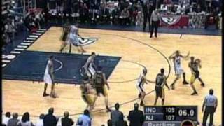 Reggie Miller clutch 3point bank shot to send game into overtime vs New Jersey Nets [upl. by Katzman798]