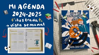 Agenda 202425  Vista semanal  Especial backtoschool ✨  Os enseño la agenda ilustrada que hice 😊 [upl. by Mcguire947]