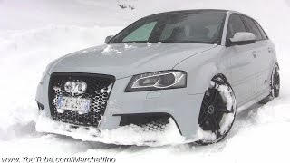 450hp Audi RS3 in Action  Ride Revs amp Snow Fun [upl. by Mochun]