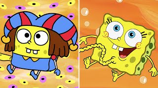 Spongebob FETUS vs Digital Circus Animation [upl. by Jo-Ann]