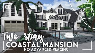 bloxburg  ꒰ 83k ꒱ ☀️ two story coastal mansion ꒰ no advanced placing layout build ꒱ [upl. by Bartel677]