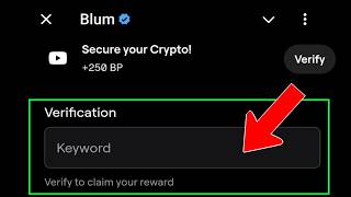 Secure Your Crypto  Blum YouTube Video Code  Blum Secure Your Crypto Video Code [upl. by Akiemat]