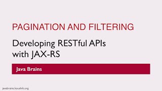 REST Web Services 22  Pagination and Filtering [upl. by Jean]