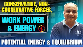 Work Power Energy Part 5 Conservative NonConservative Forces Potential Energy amp Equilibrium [upl. by Ahscrop]