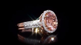 JK Crown Morganite amp Diamond Halo Ring in 10k Rose Gold [upl. by Regnig]