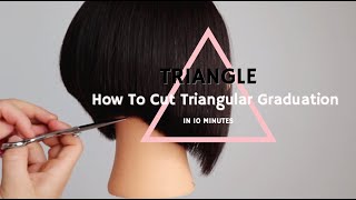 HOW TO CUT A CONCAVE BOB HAIRCUT IN 10 MIN How To Cut Basic Triangular Graduation Haircut Tutorial [upl. by Nosliw]