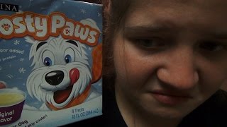 BRIDGETTE EATS FROSTY PAWS DOG ICE CREAM PRANK [upl. by Ydneh]