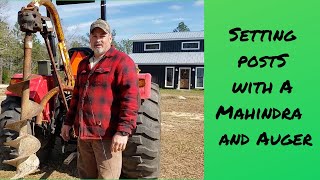 Setting driveway post with Mahindra 4540 and an Auger Working on the Hobby FarmPART 12019 [upl. by Jollenta81]