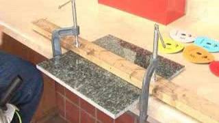 Fabricate Granite Profile Polish granite Edge ON A BUDGET [upl. by Assetak]