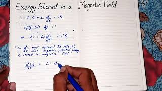 Energy stored in a magnetic field simple and easy Derivation by using krichoffs loop rule [upl. by Zetana648]