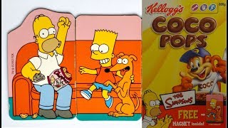 Whats In The Box  2003 Kelloggs Coco Pops Cereal The Simpsons Fridge Magnets [upl. by Ykcul]