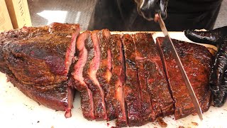 Black Angus Smoked Brisket Spain Street Food  MeatampFire Fest Barcelona [upl. by Ahsineg]