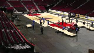 Watch Moda Center transform from basketball court to hockey rink timelapse video [upl. by Fayola188]