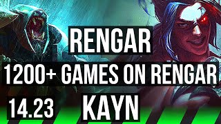 RENGAR vs KAYN JGL  203 1200 games Rank 14 Rengar  KR Grandmaster  1423 [upl. by Llerrehs760]