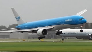 ᴴᴰ ✈ DRAMATIC STORM LANDINGS  Schiphol Airport 25072015 [upl. by Bacchus]