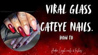 VIRAL glass cateye nails  HOW TO [upl. by Zimmerman848]