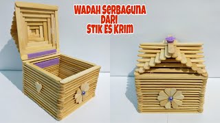 Kreasi dari Stik Es Krim  Ide Kreatif wadah Serbaguna dari stik Es Krim  Popsicle stick craft idea [upl. by Trisha]