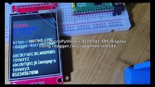 RPi PicoMicroPython  ILI9341 SPI Display using rdaggermicropythonili9341 [upl. by Stoddart735]