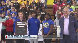 Oakbrook Middle School receives Cool School award [upl. by Ahsinak]