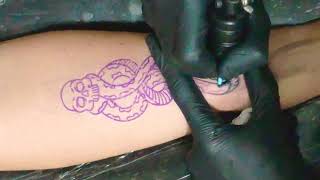 💀 Dark Mark 🐍 Tattoo in timelapse [upl. by Duwe190]