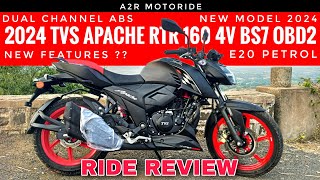 Tvs Apache 160 4V 2024 Model Test Ride Review  Dual Channel ABS  Mileage  Top Speed  Features [upl. by Loreen]