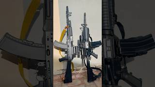 Ak vs M4   ak47firing ak47rifle shortfeed shorts [upl. by Edialeda]