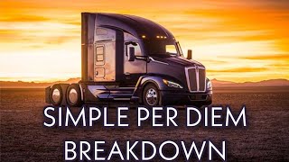 PER DIEM PAY  TRUCKING ANSWERS [upl. by Anivahs]