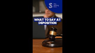 What To Say At Deposition legal deposition [upl. by Ahsinroc]